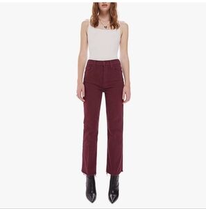 Mother The Tripper Ankle Fray in Burgundy size 28 NWT